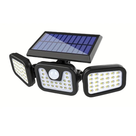 Solar Outdoor Lights 2500LM 74 LED Security Lights,3 Heads Motion Sensor Lights, IP65 Waterproof,270° Wide Angle Flood Wall Lights with 3 Modes