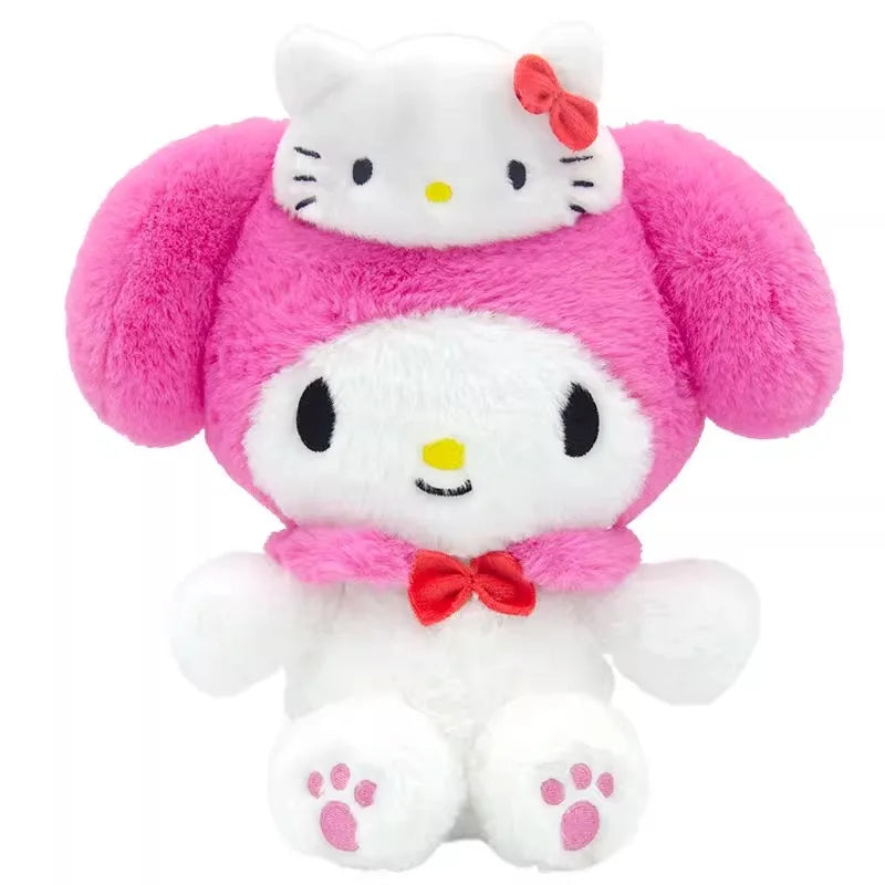 Sanrio Hello Kitty Anime Kuromi Melody Cartoon Cute Plush Stuffed Toys Soft Pillow Plushies Keyring Doll Birthday Gifts for Girl