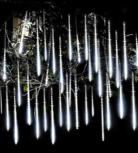 Outdoor Meteor Shower Christmas Lights 10 Tubes 192 Led Hanging String Lights for Garden Tree Holiday Party Decoation Lamp
