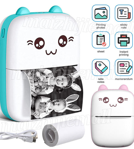 Portable Mini Pocket Thermal Printer Wireless Bluetooth Photo Inkless Printing