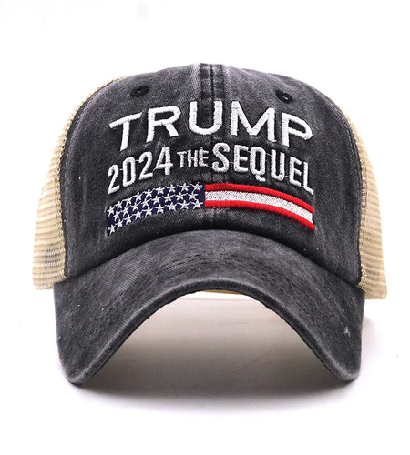 Hot Trump 2024 American Presidential Hat Make America Great Again Hat Donald Trump Republican Hat Cap MAGA Embroidered Mesh Cap