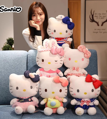 Sanrio Hello Kitty Anime Kuromi Melody Cartoon Cute Plush Stuffed Toys Soft Pillow Plushies Keyring Doll Birthday Gifts for Girl
