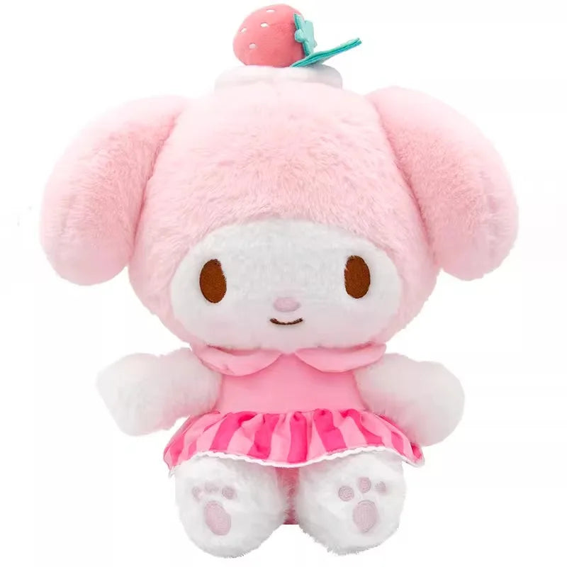 Sanrio Hello Kitty Anime Kuromi Melody Cartoon Cute Plush Stuffed Toys Soft Pillow Plushies Keyring Doll Birthday Gifts for Girl
