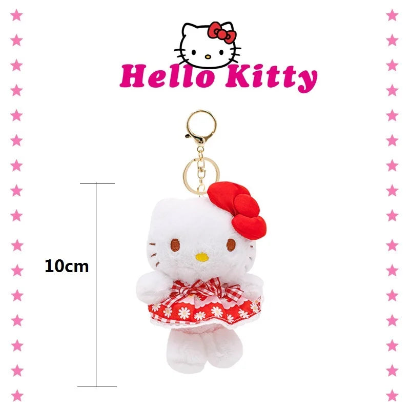 Sanrio Hello Kitty Anime Kuromi Melody Cartoon Cute Plush Stuffed Toys Soft Pillow Plushies Keyring Doll Birthday Gifts for Girl