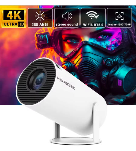 Projector 4K Android 11 HY300 Pro Dual Wifi6 260ANSI Allwinner H713 BT5.0 1280*720P Cinema Outdoor Portable Projetor