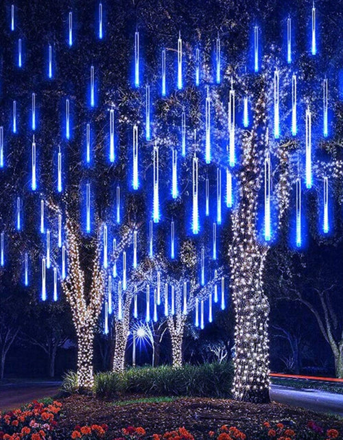 Load image into Gallery viewer, Outdoor Meteor Shower Christmas Lights 10 Tubes 192 Led Hanging String Lights for Garden Tree Holiday Party Decoation Lamp
