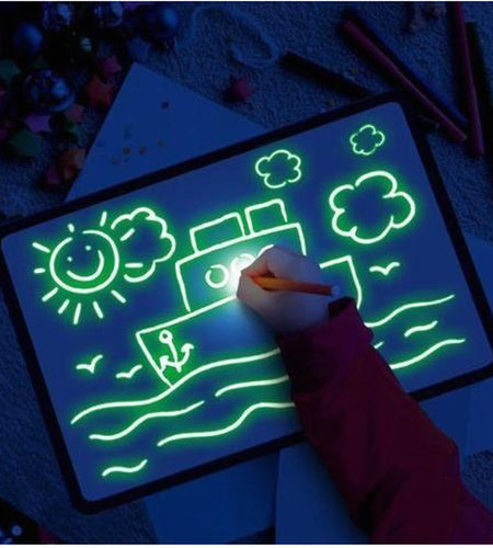 Educational Toy Drawing Pad 3D Magic 8 Light Effects Puzzle Board Sketchpad