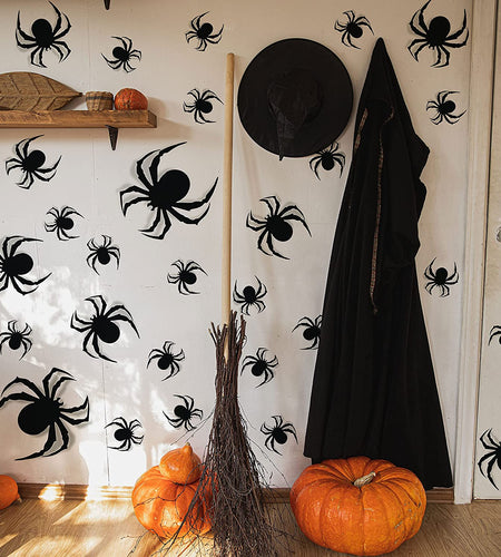 Halloween Wall Decorations DIY Halloween Party Supplies 3D Plastic Spider Decoration Stickers Halloween Decor Home Wall Window Halloween Decorations Indoor Outdoor Scary Spider for Halloween 60 PCS