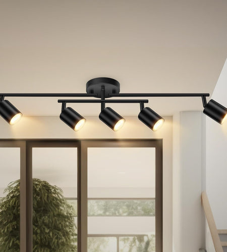 Black Track Lighting Kitchen, 5 Light Track Lighting Fixtures Ceiling Kit, 5 ...