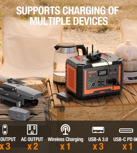 1000W Portable Solar Power Station Generator Emergency Backup Power Bank Camping