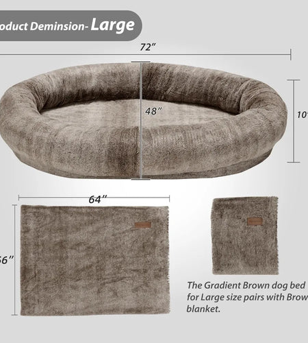Large Human Dog Bed Bean Bag Bed for Giant Beanbag Dog Bed with , Families, Pets,72"X48"X10" (Brown)Freight Free