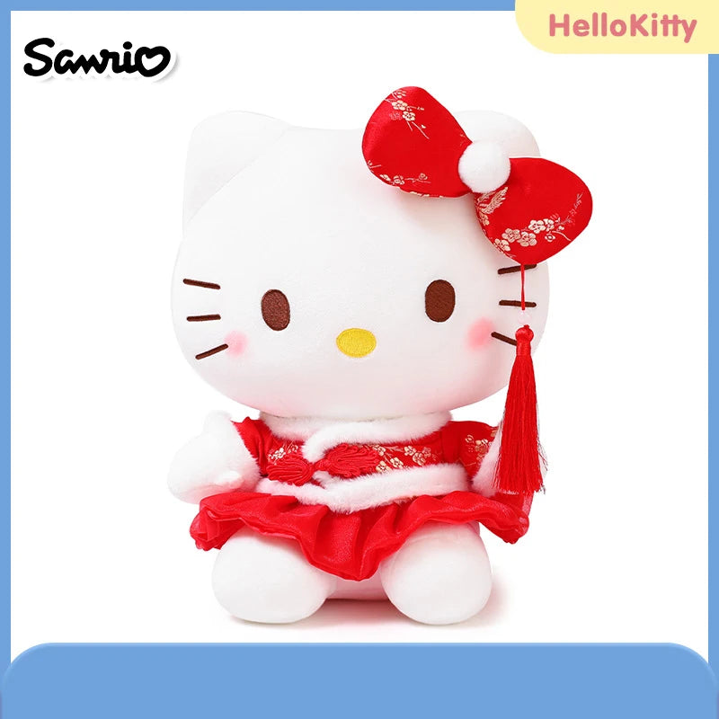 Sanrio Hello Kitty Anime Kuromi Melody Cartoon Cute Plush Stuffed Toys Soft Pillow Plushies Keyring Doll Birthday Gifts for Girl