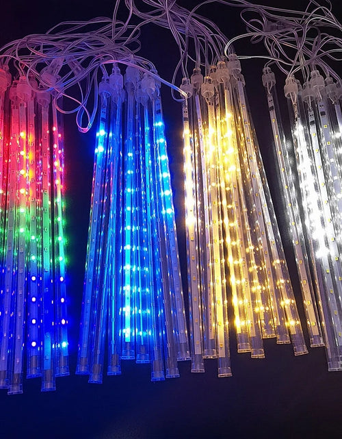 Load image into Gallery viewer, Outdoor Meteor Shower Christmas Lights 10 Tubes 192 Led Hanging String Lights for Garden Tree Holiday Party Decoation Lamp
