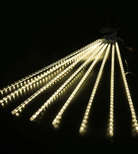 Outdoor Meteor Shower Christmas Lights 10 Tubes 192 Led Hanging String Lights for Garden Tree Holiday Party Decoation Lamp
