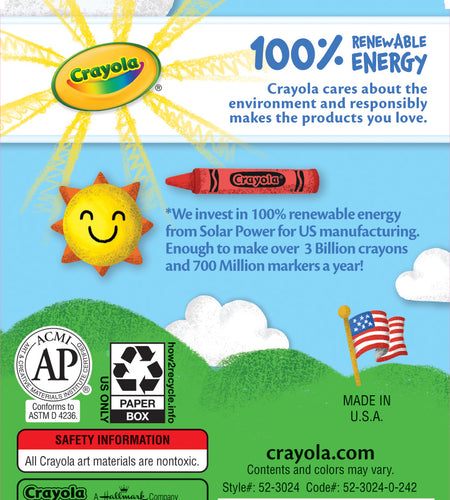 (4 Pack)  Crayons, 24 Count, Back to School Supplies, Classroom Supplies, Assorted Classic Colors, Gifts