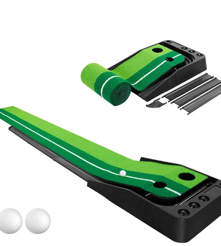 Indoor Golf Putting Green with Ball Return Automatic Portable Golf Game Practice Training Aid for Home/Backyard Use 2 Balls Free