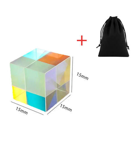 Optical Glass X-Cube Dichroic Cube Design Cube Prism RGB Combiner Splitter Educational Gift Class Physics Educational Toy