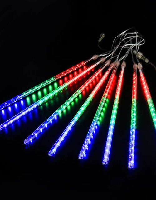 Load image into Gallery viewer, Outdoor Meteor Shower Christmas Lights 10 Tubes 192 Led Hanging String Lights for Garden Tree Holiday Party Decoation Lamp
