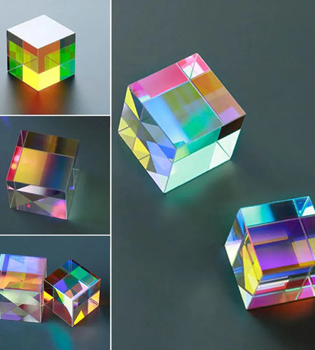 Optical Glass X-Cube Dichroic Cube Design Cube Prism RGB Combiner Splitter Educational Gift Class Physics Educational Toy