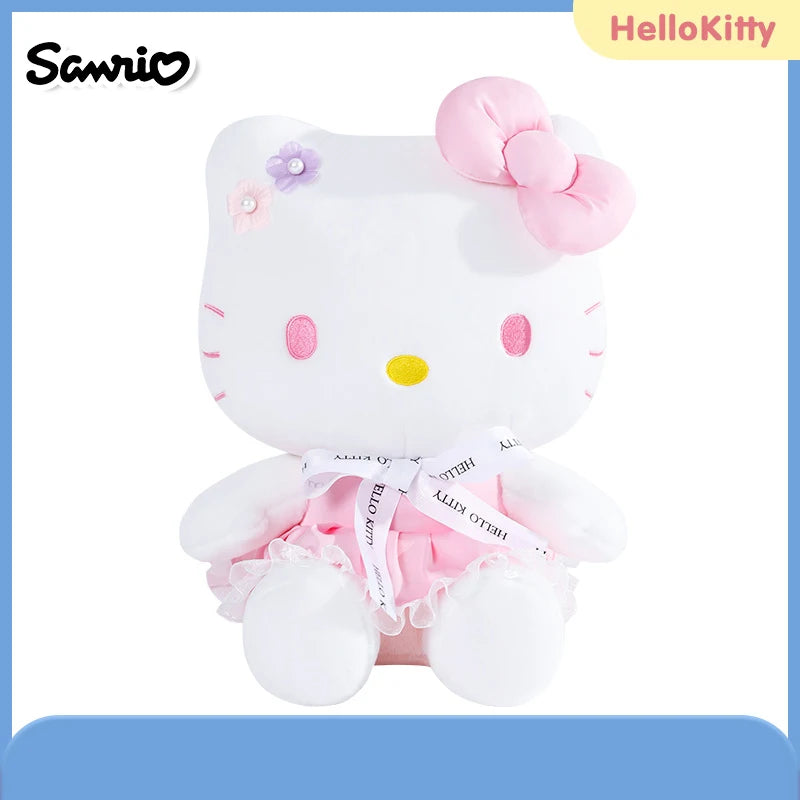 Sanrio Hello Kitty Anime Kuromi Melody Cartoon Cute Plush Stuffed Toys Soft Pillow Plushies Keyring Doll Birthday Gifts for Girl