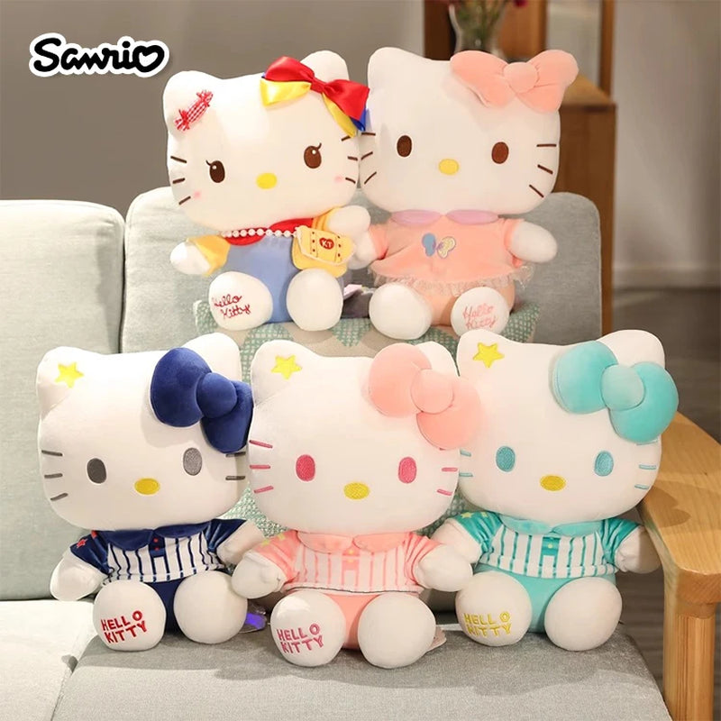 Sanrio Hello Kitty Anime Kuromi Melody Cartoon Cute Plush Stuffed Toys Soft Pillow Plushies Keyring Doll Birthday Gifts for Girl