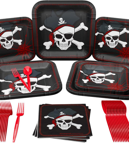 Pirate Party Supplies Pack (100 Pieces for 16 Guests) - Pirate Decorations, Pirate Party Decorations, Pirate Party, Pirate Birthday Party Supplies , Pirate Party Supplies ,
