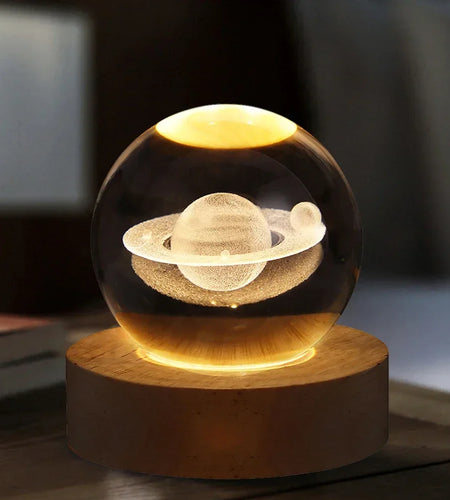 Unique 3D Crystal Ball Lamp with Galaxy and Planetary Projections USB Night Light for Cozy Atmosphere Plasma Ball