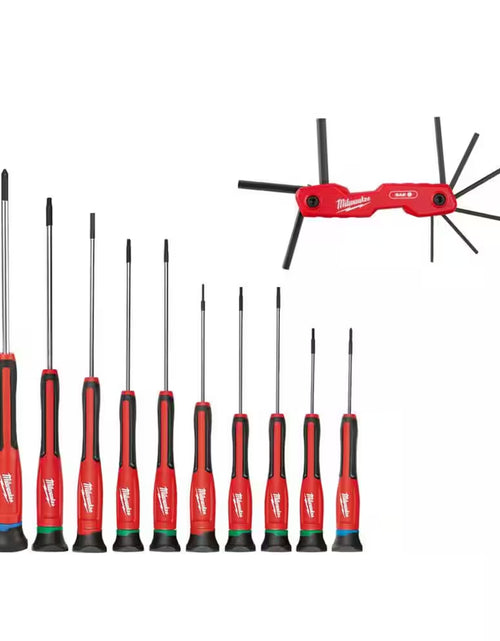 Load image into Gallery viewer, Folding SAE Hex Key (9-Piece) with Precision Screwdriver Set
