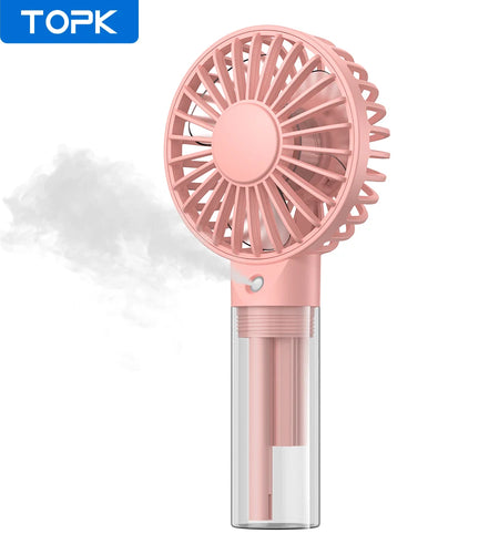 Portable Handheld Misting Fan 2000Mah Rechargeable Personal Mister Fan, Battery Operated Spray Water Mist Fan Foldable Mini