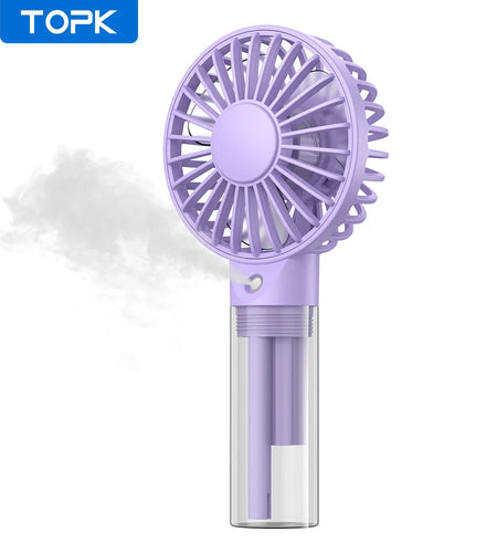 Portable Handheld Misting Fan 2000Mah Rechargeable Personal Mister Fan, Battery Operated Spray Water Mist Fan Foldable Mini
