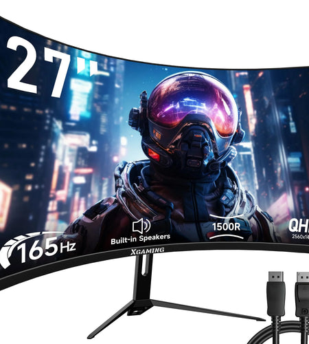 34" 165Hz Ultrawide Curved Gaming Monitor, WQHD 3440 * 1440P Computer Monitor, 1440P Monitor, 21:9,1500R, 1Ms(Gtg) with Adaptive Sync, DP& HDMI Port, 2*Speaker, Black