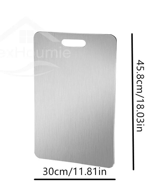 Load image into Gallery viewer, Stainless Steel Cutting Board Home Kitchen Rectangular Chopping Board Kneading Dough Cutting Dough and Fruit Vegetable Meat Tool
