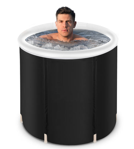 Recovery Ice Tub Foldable Bathtub Outdoor Portable Cold Water Therapy Tub Fitness Rehab Ice Tub for Athletes Long Lasting Insulated Ice Tub, Spa Soaking Bucket
