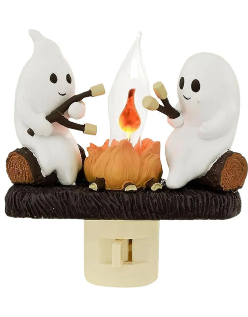 Load image into Gallery viewer, New Fashionable Ghost Campfire Nightlight Ghost Campfire Flickering Plug in Night Light Halloween Ghost Pumpkin Night Light

