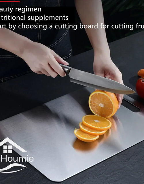 Load image into Gallery viewer, Stainless Steel Cutting Board Home Kitchen Rectangular Chopping Board Kneading Dough Cutting Dough and Fruit Vegetable Meat Tool
