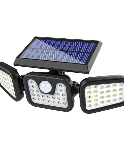 Load image into Gallery viewer, Solar Outdoor Lights 2500LM 74 LED Security Lights,3 Heads Motion Sensor Lights, IP65 Waterproof,270° Wide Angle Flood Wall Lights with 3 Modes
